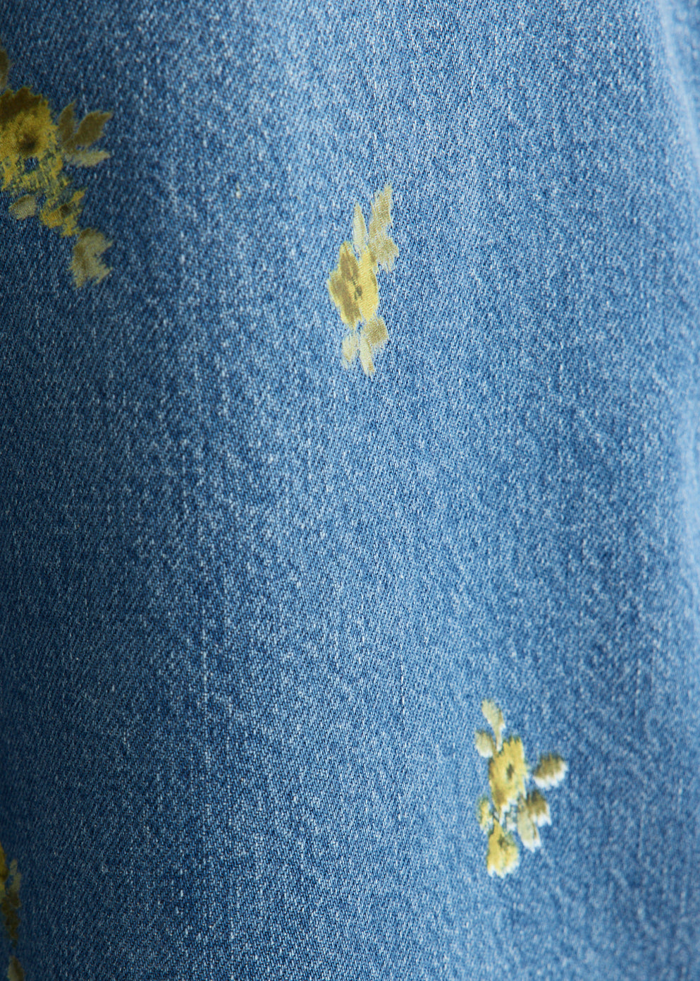 Printed Flower Denim Stary Jeans