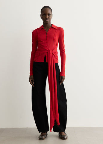 Long Sleeve Tie Blouse