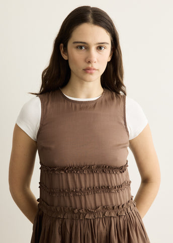 Reed Drop Waist Ruffle Midi Dress
