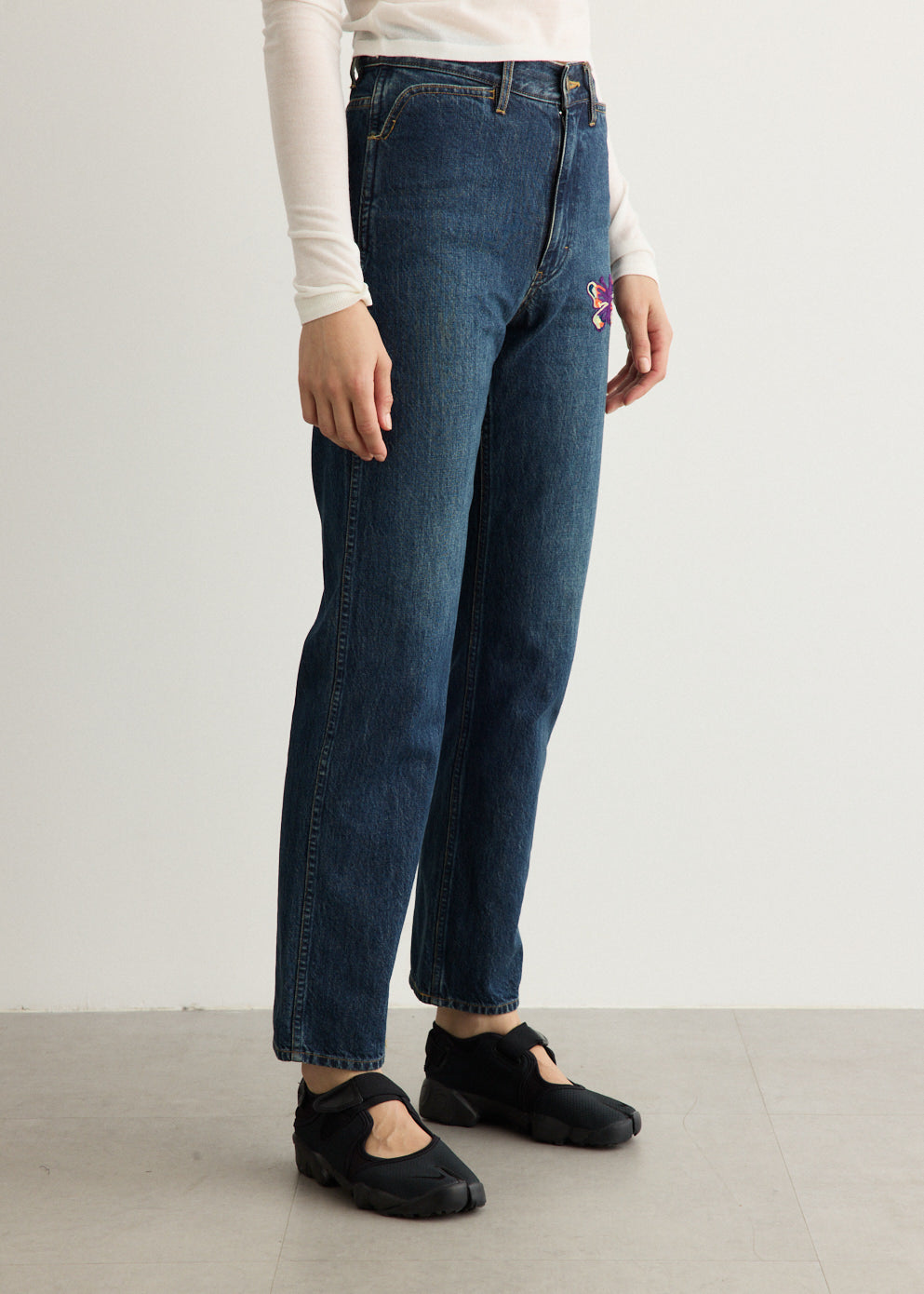 Papillon Embroidered Straight Jeans
