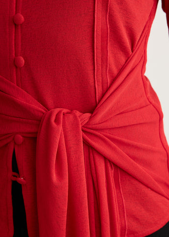 Long Sleeve Tie Blouse