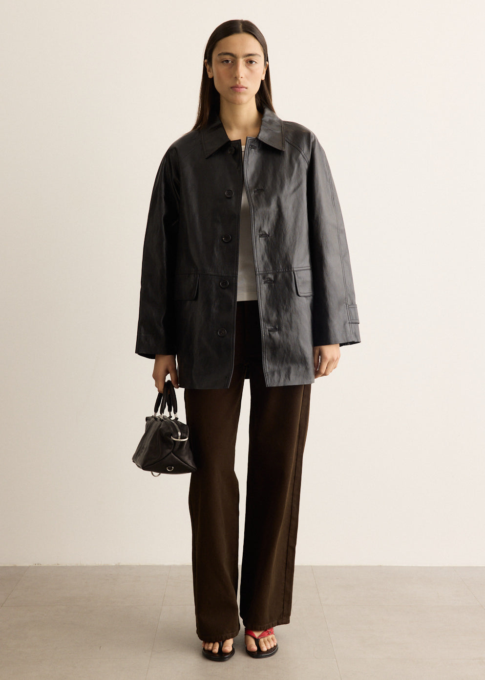 Unisex Lily Faux-Leather Half Jacket