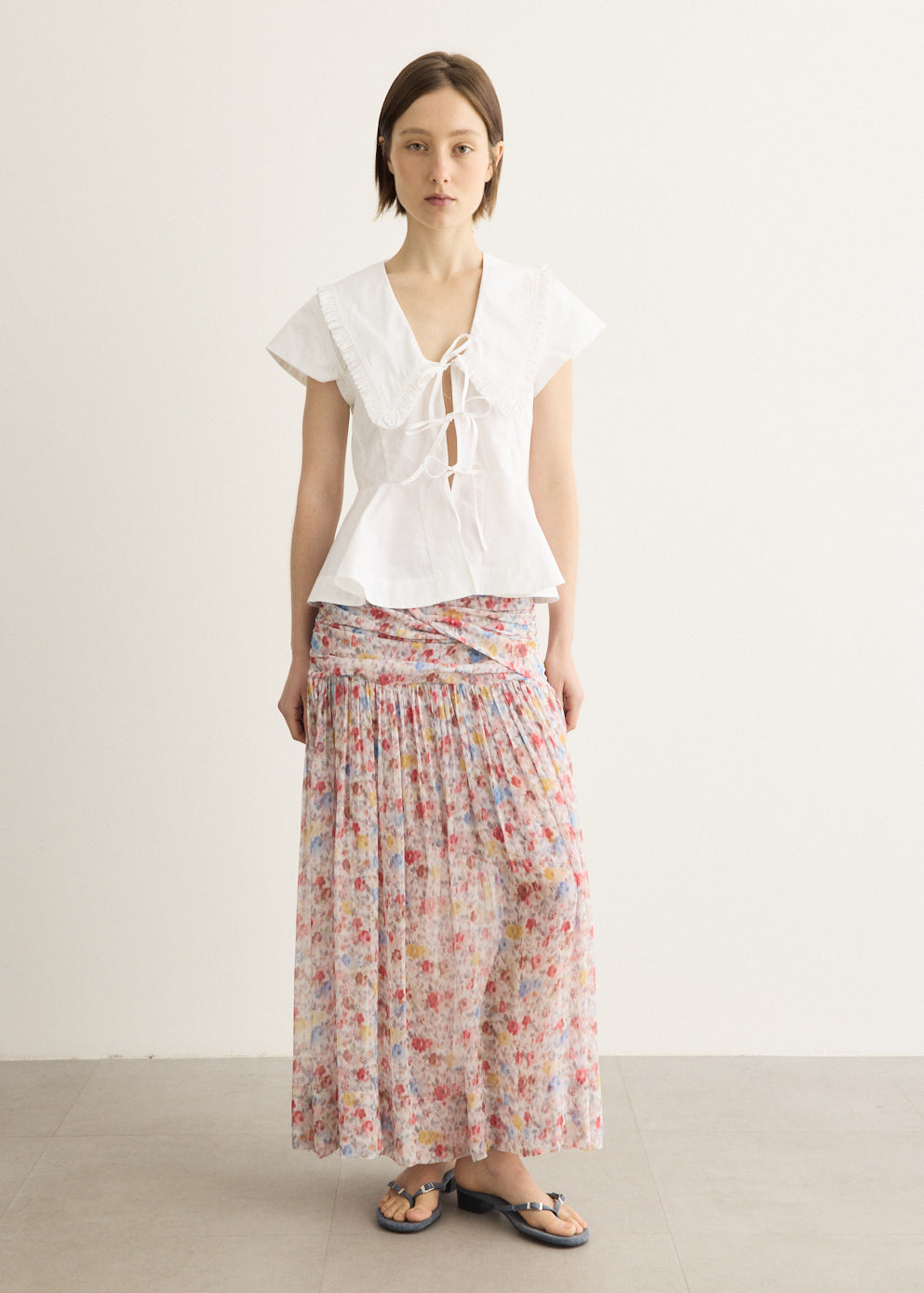 Regenerative Cotton Poplin Collar Blouse
