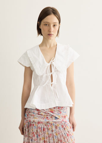 Regenerative Cotton Poplin Collar Blouse