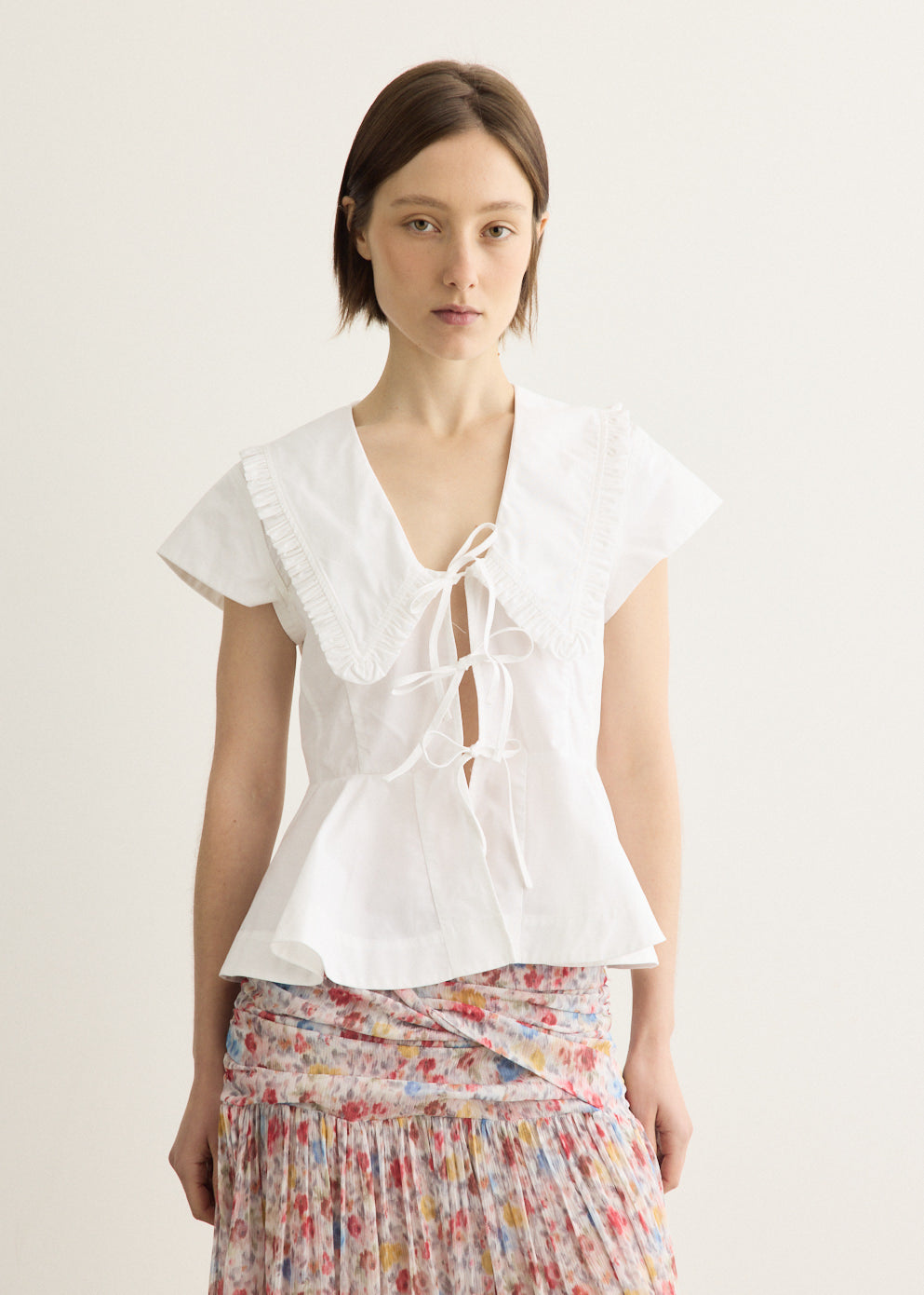 Regenerative Cotton Poplin Collar Blouse
