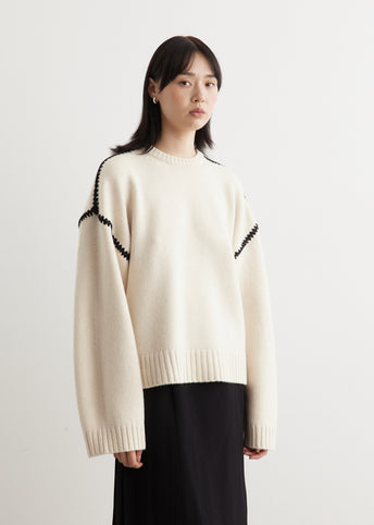 Embroidered Wool Cashmere Knit