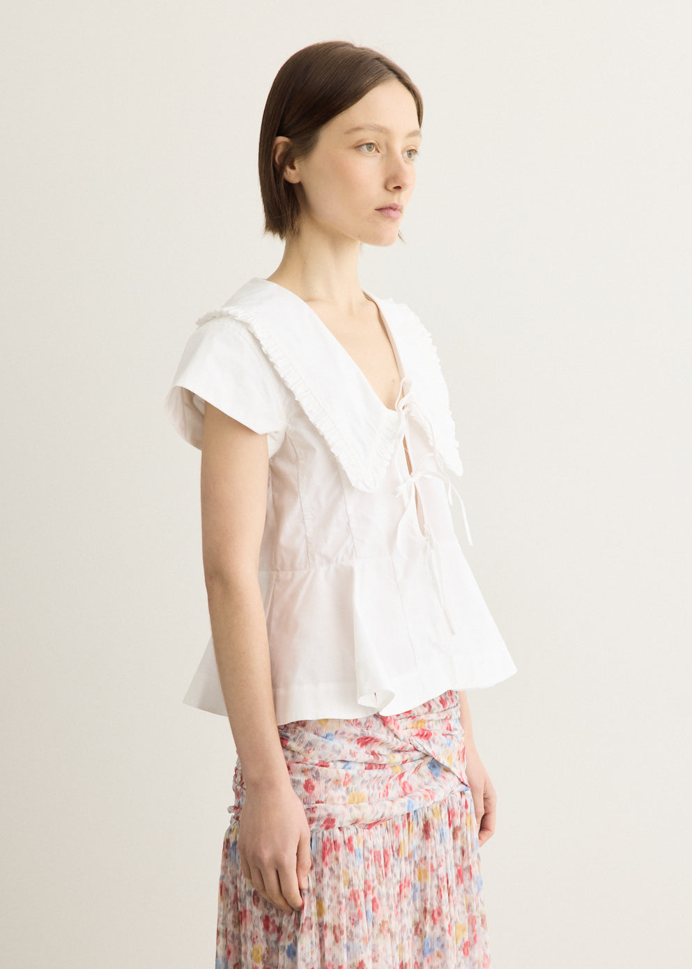 Regenerative Cotton Poplin Collar Blouse