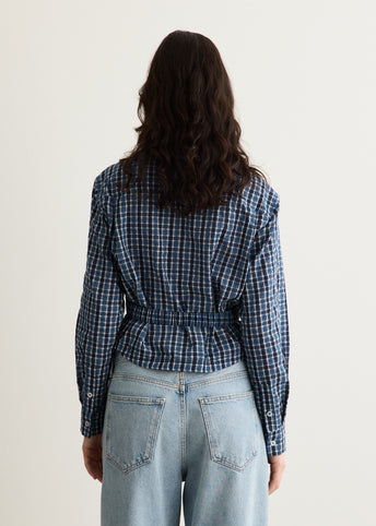 Check Curves Hem Shirt