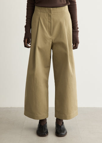 Deep Pleat Volume Ankle Crop Pants