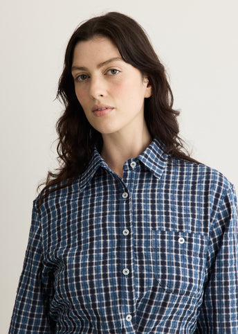 Check Curves Hem Shirt