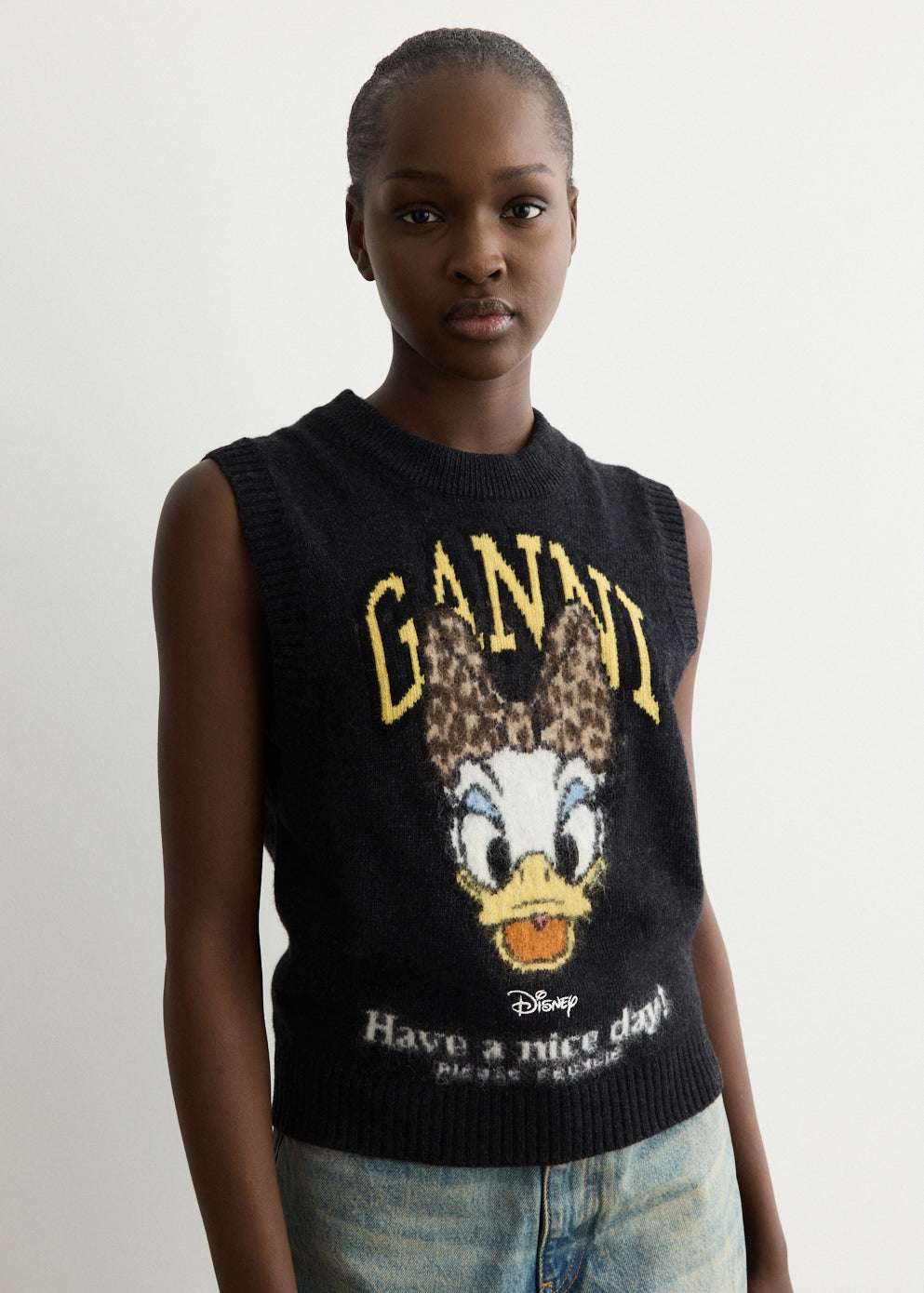 x Disney Daisy Duck Graphic Wool Vest
