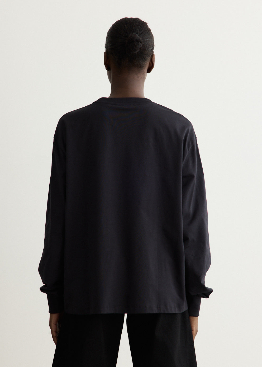 Basic Cotton Jersey Long Sleeve Crochet Patch T-Shirt