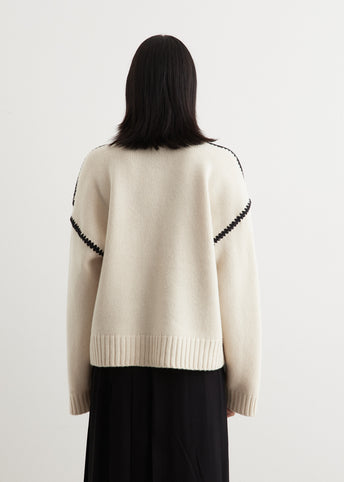 Embroidered Wool Cashmere Knit