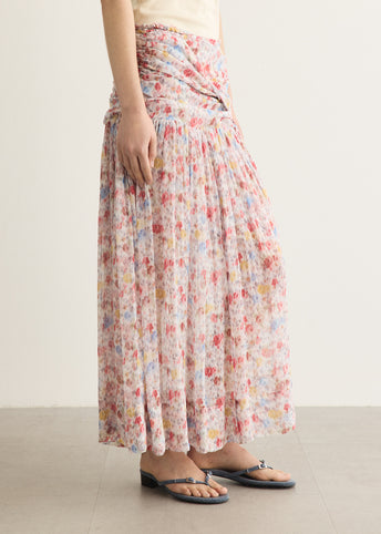 Textured Silk Georgette Twist Skirt