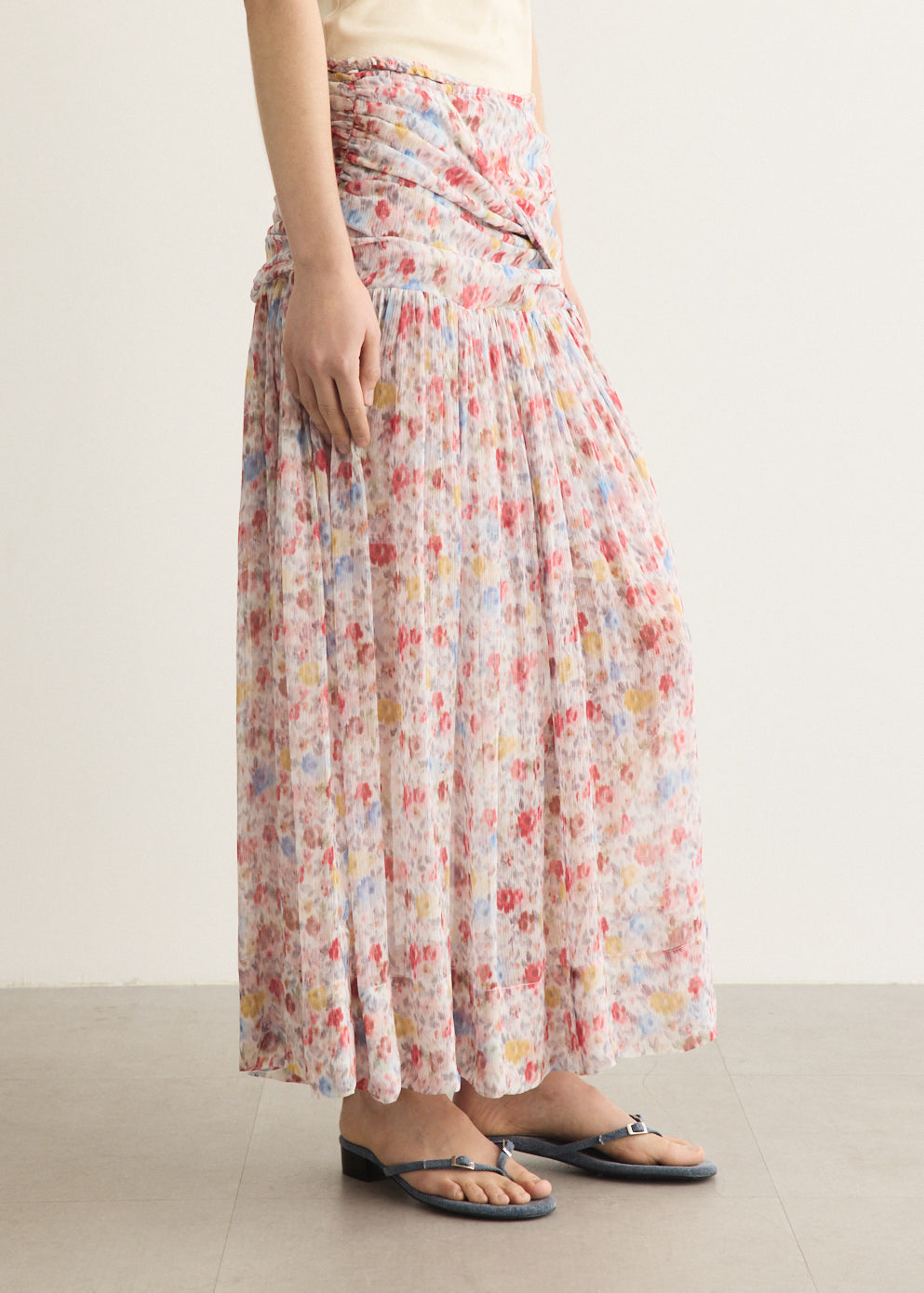 Textured Silk Georgette Twist Skirt