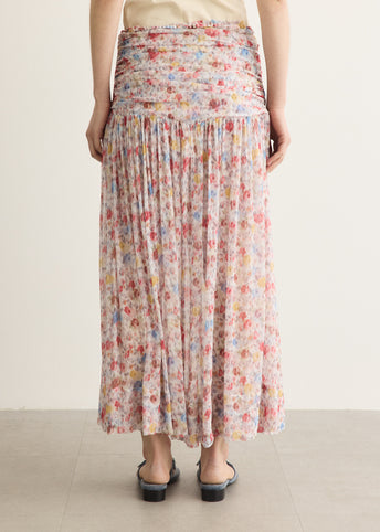 Textured Silk Georgette Twist Skirt
