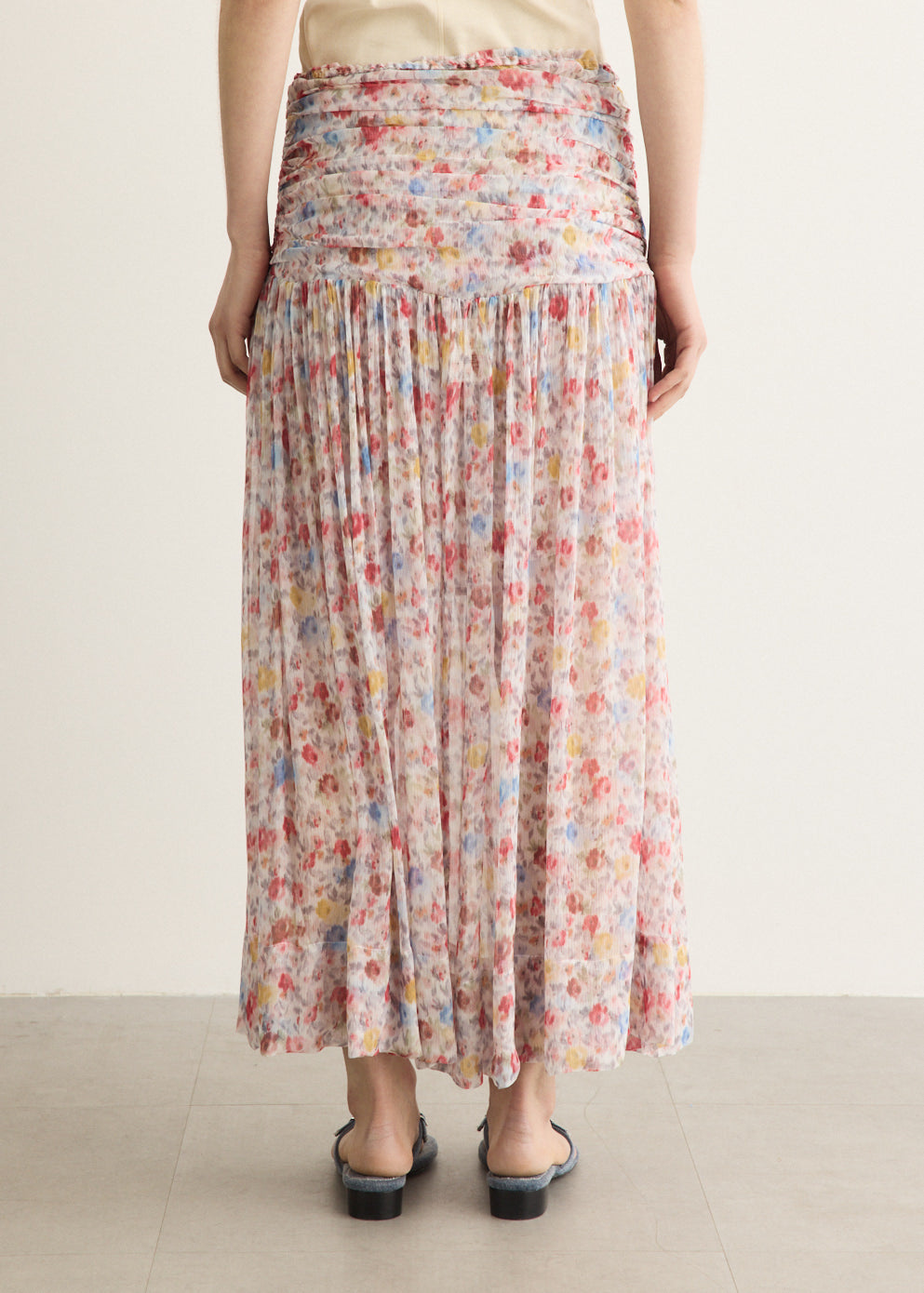 Textured Silk Georgette Twist Skirt