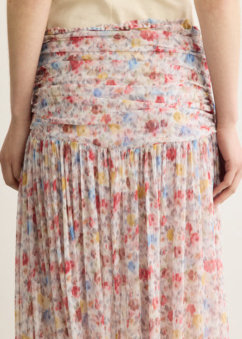Textured Silk Georgette Twist Skirt