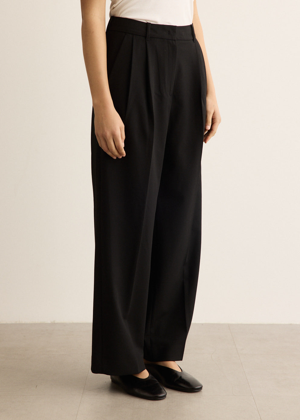 Double Pleated Wide Pants