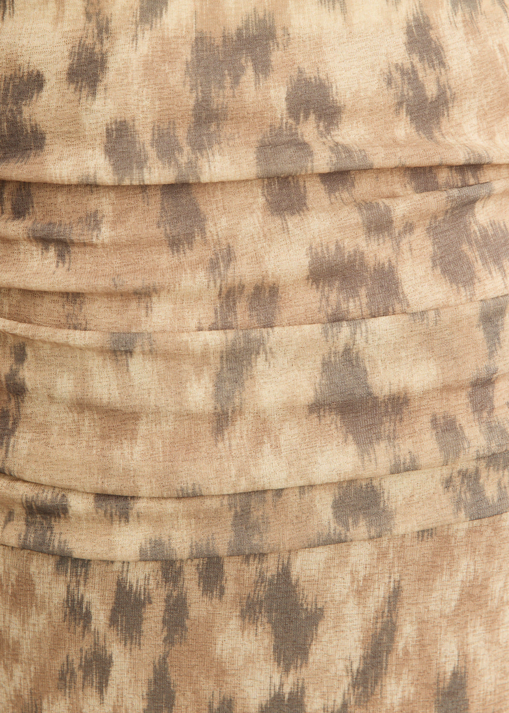 Printed Marl Mesh Draped Long Skirt