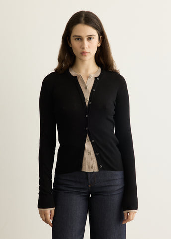 Kalet Fine Silk Wool Cardigan