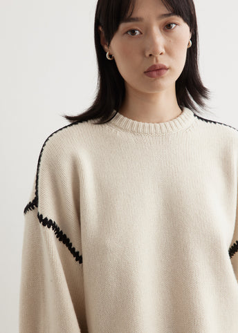 Embroidered Wool Cashmere Knit