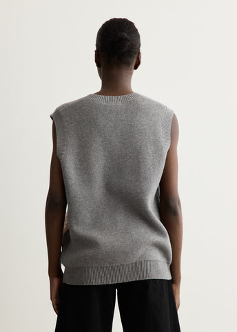 Cotton Cashmere Flower Vest