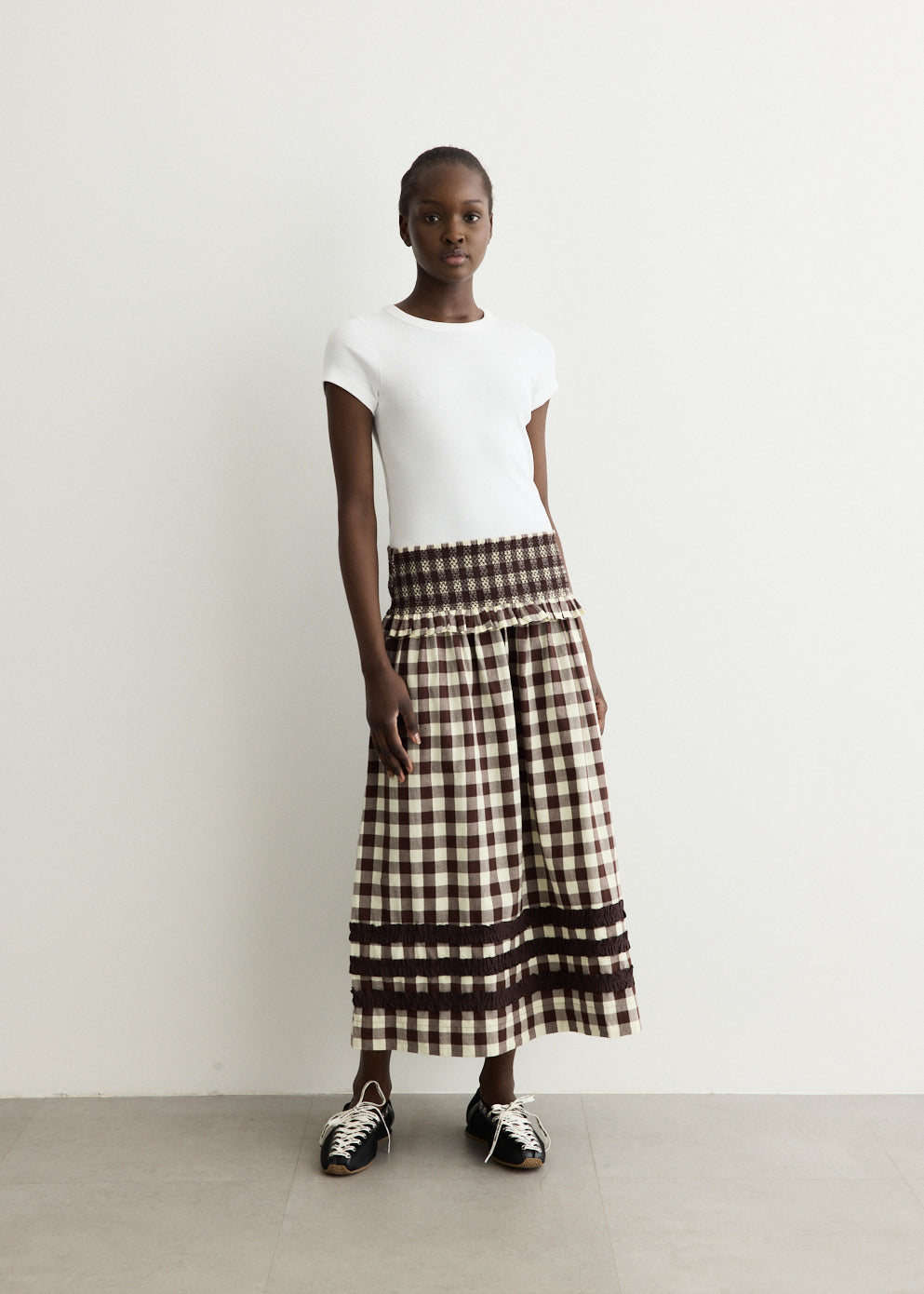 Ava Ruffle Midi Skirt
