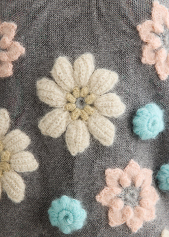 Cotton Cashmere Flower Vest