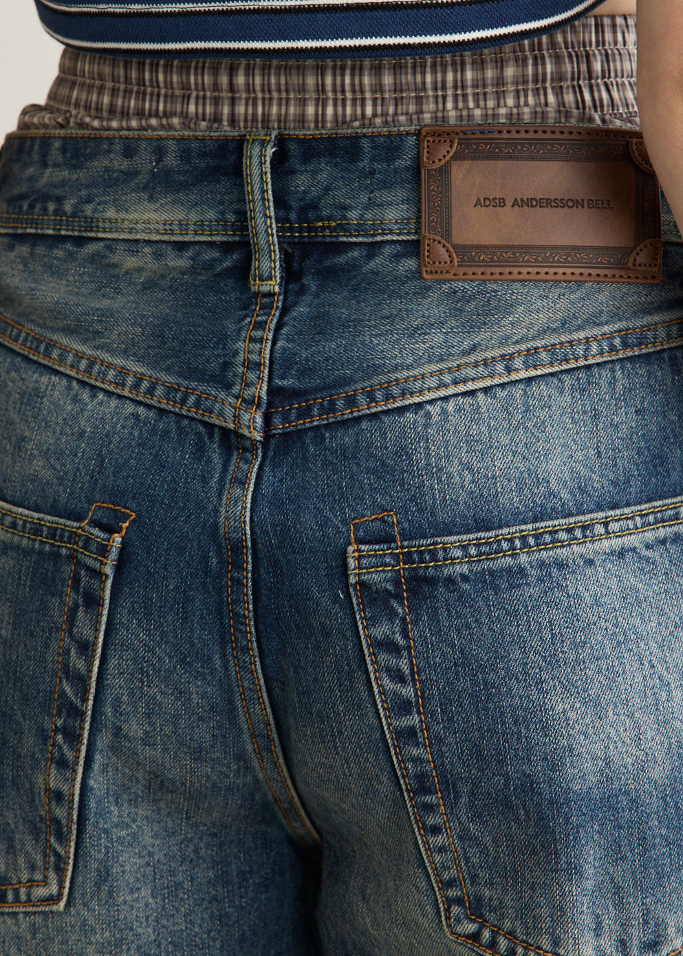 Unisex Trunk Layered Wide-Leg Jeans