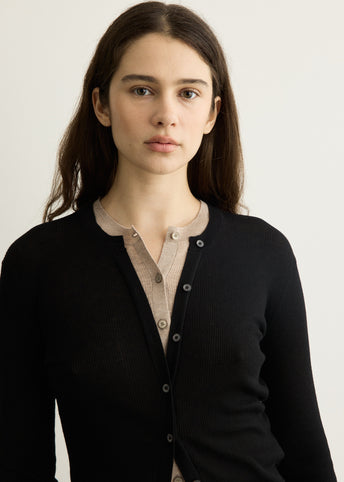 Kalet Fine Silk Wool Cardigan