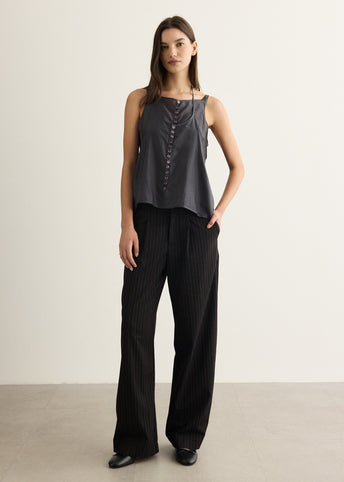 Incu Exclusive See-through Button Loop Top