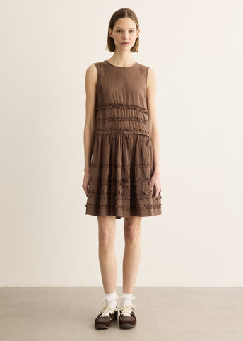 Reed Drop Waist Ruffle Midi Dress
