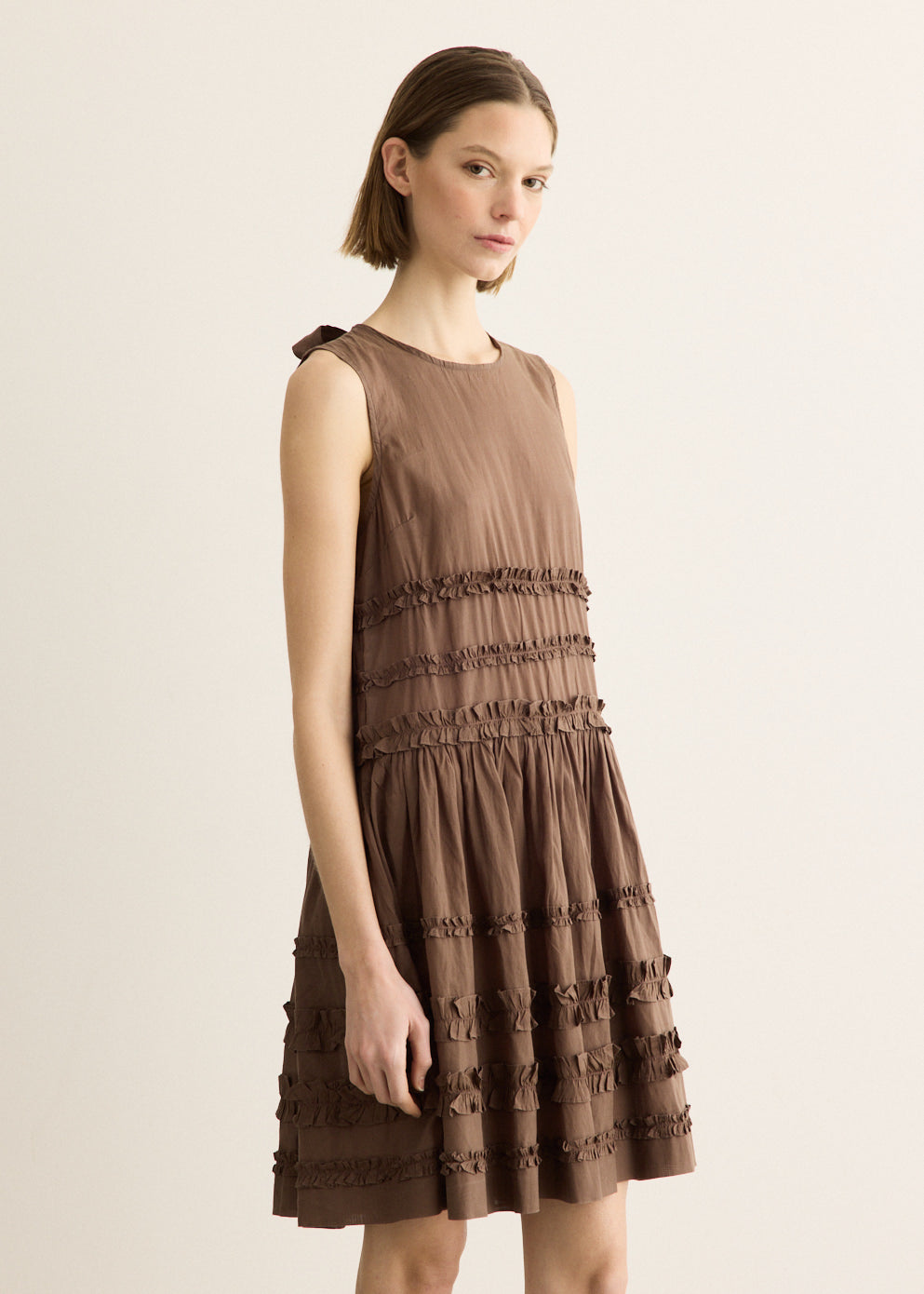 Reed Drop Waist Ruffle Midi Dress
