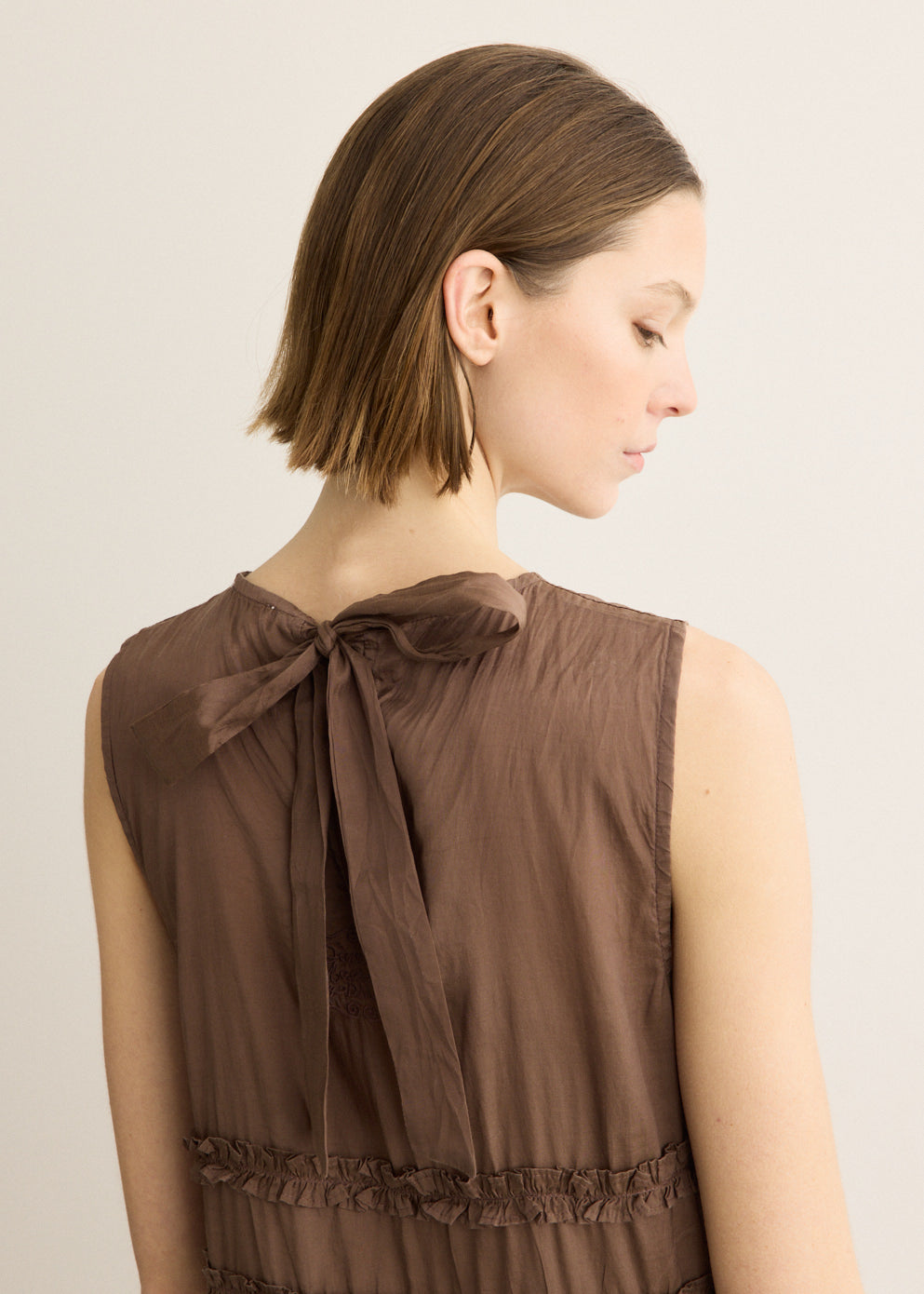 Reed Drop Waist Ruffle Midi Dress