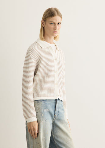 Lace Knit Striped Cardigan