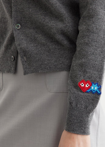 N087 Pixel Robot Cardigan