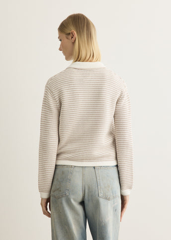 Lace Knit Striped Cardigan