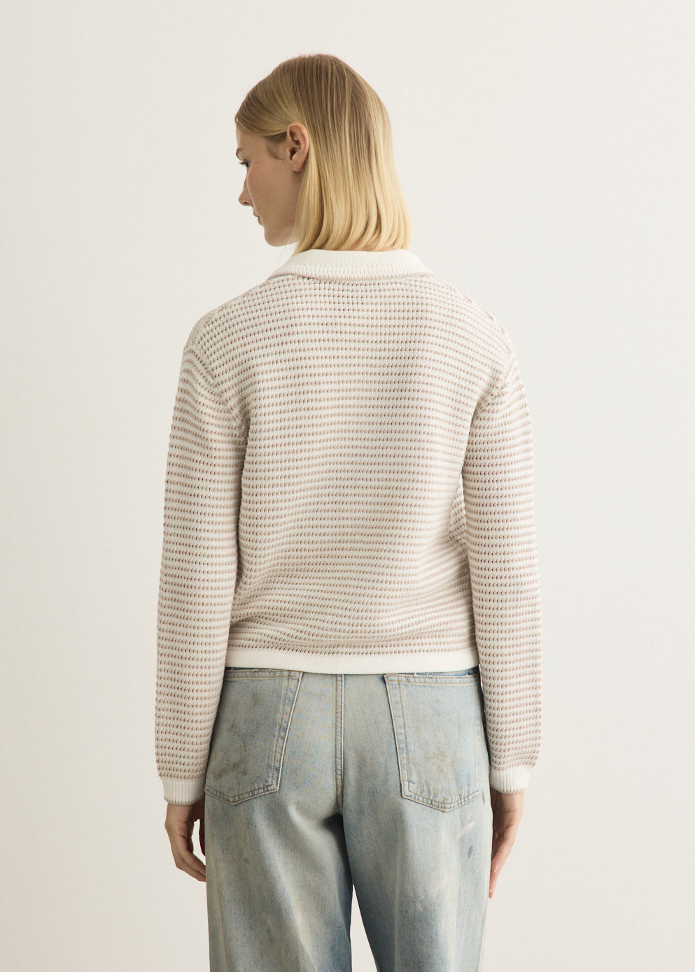 Lace Knit Striped Cardigan
