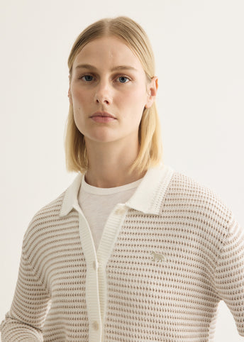 Lace Knit Striped Cardigan