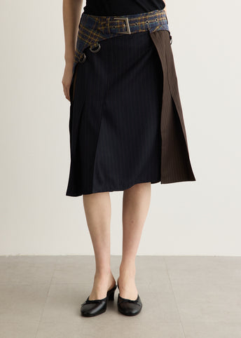 Unisex Multi Check Combo Skirt
