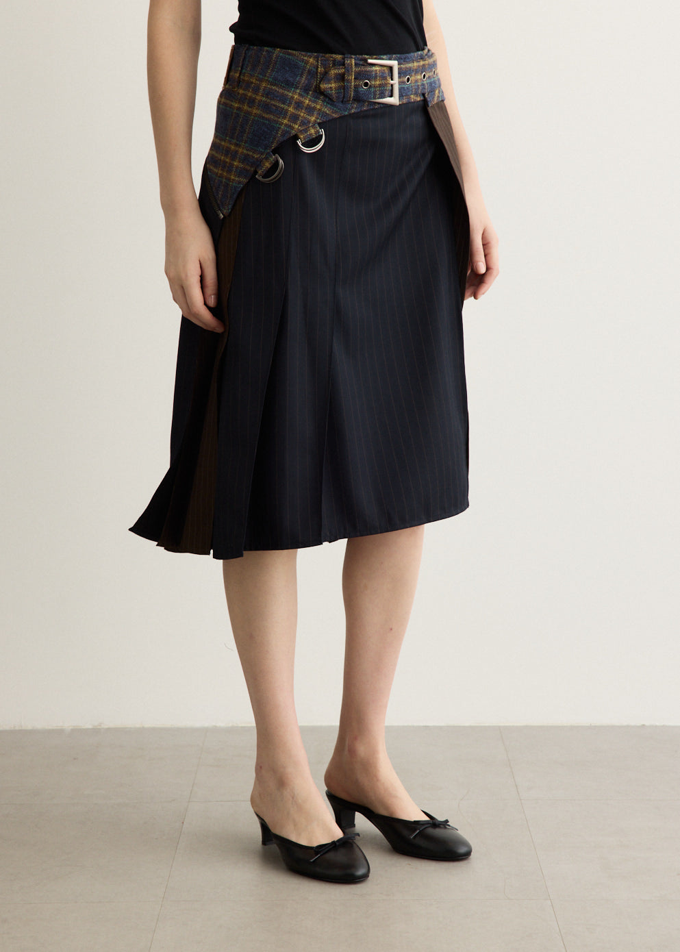 Unisex Multi Check Combo Skirt