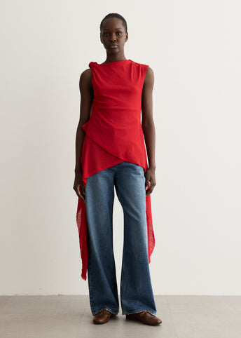Marl Mesh Tie Knot Tank Top