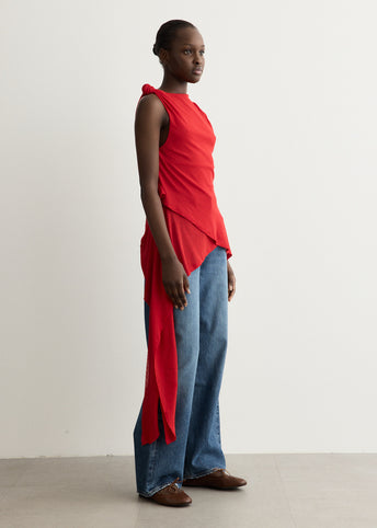 Marl Mesh Tie Knot Tank Top