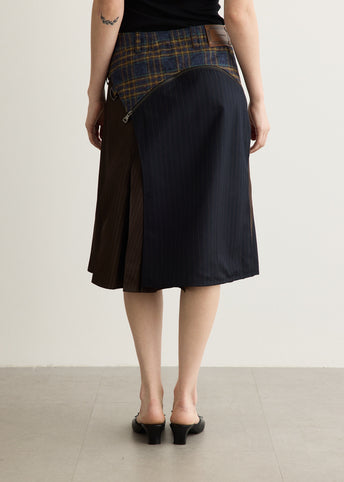 Unisex Multi Check Combo Skirt