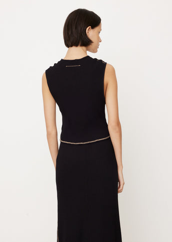 Contrast Drapey Rib V-Neck Tank