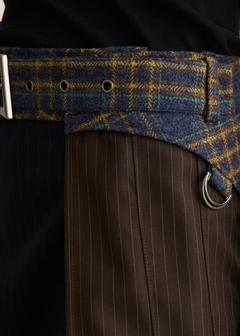 Unisex Multi Check Combo Skirt