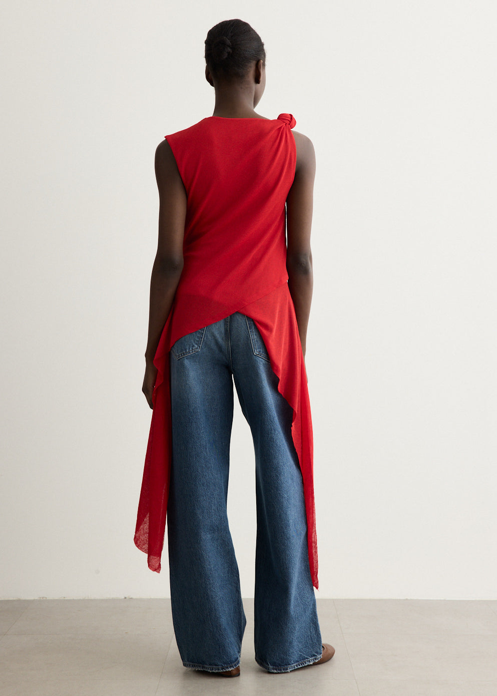 Marl Mesh Tie Knot Tank Top
