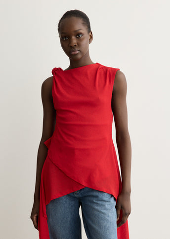 Marl Mesh Tie Knot Tank Top