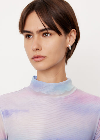 Serena Print Mesh Top